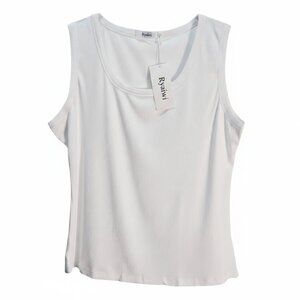 Title: NWT | Ryaiwi White Ribbed Tank Top | Scoop Neck | XXL